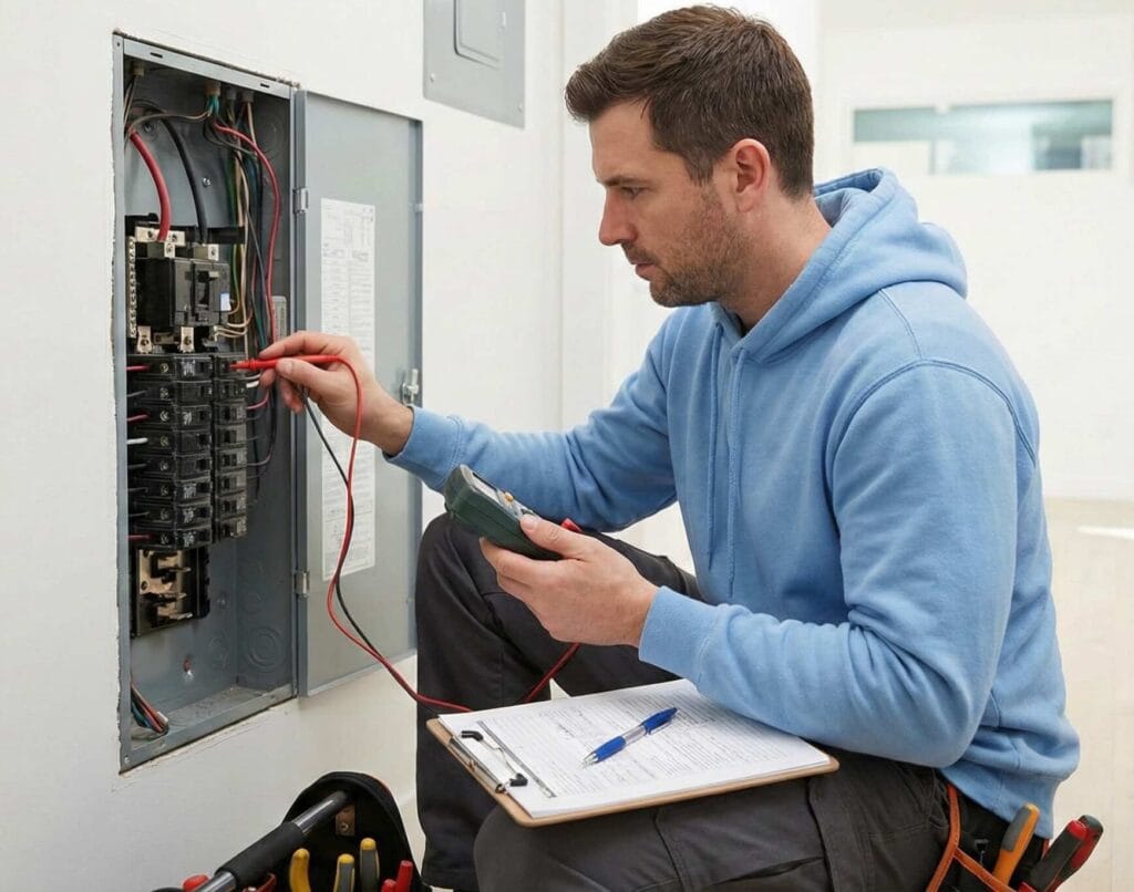 Messgerät zur Kontrolle von Elektroanschlüssen und Verbindern.
